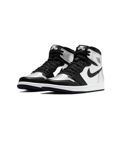 Nike Black Jordan 1 Retro High Silver Toe (w)- '20s