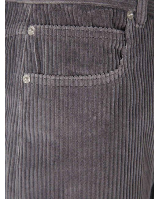 Bottega Veneta Gray Wide Leg Corduroy Pants for men