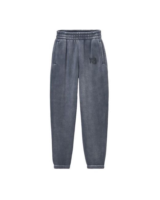 Alexander Wang Blue Essential Terry Sweatpant Puff Paint Logo