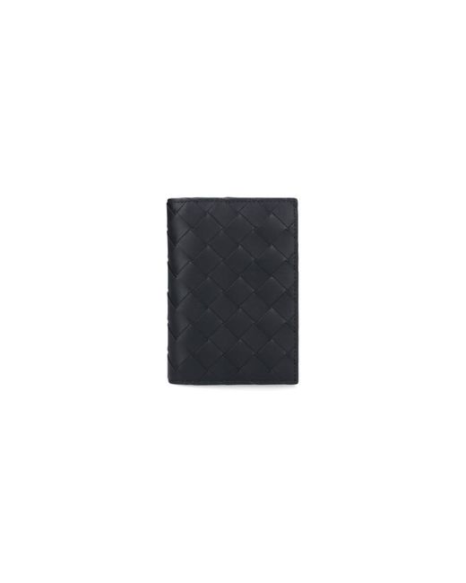 Bottega Veneta Black Woven Passport Holder for men