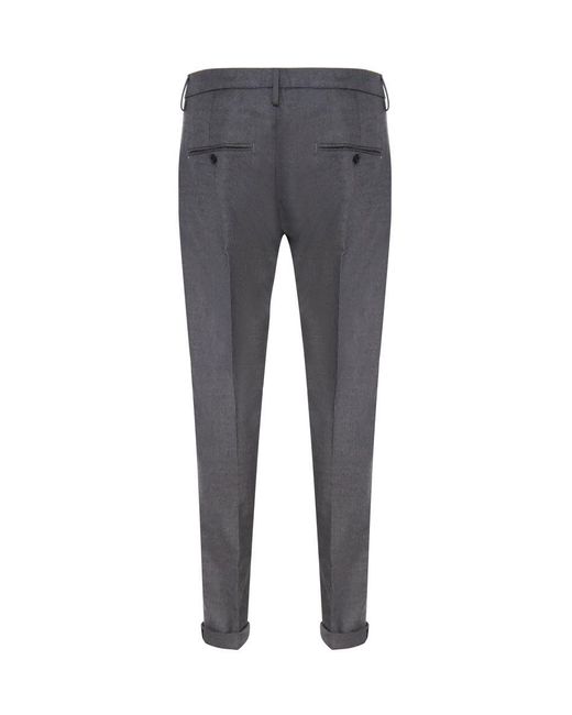 Dondup Gray Virgin Wool Elastane Tailored Trousers for men