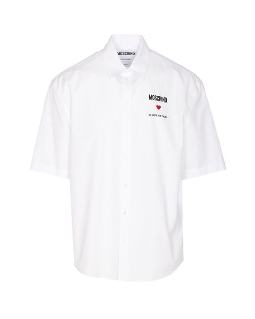 Moschino White Shirt With Logo for men