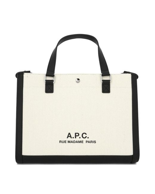A.P.C. White "Camille 2.0" Shopping Bag