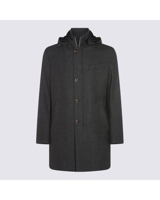 Montecore Black Wool Coat for men