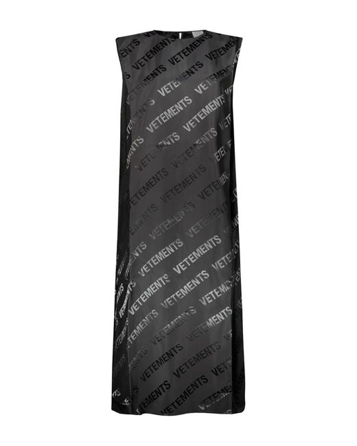 Vetements Black Dress With Logo
