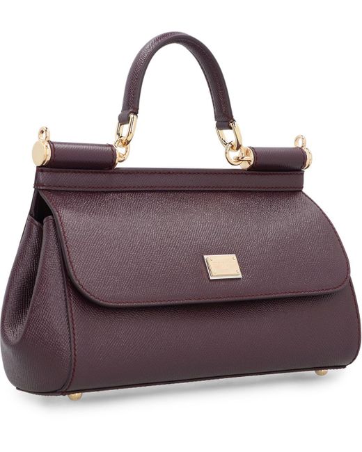 Dolce & Gabbana Purple Sicily Medium Leather Handbag