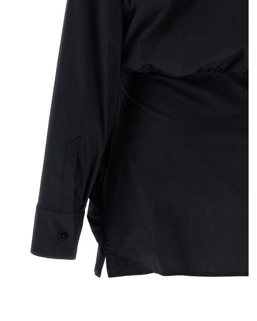 The Attico Black Double Layer Shirt Dress