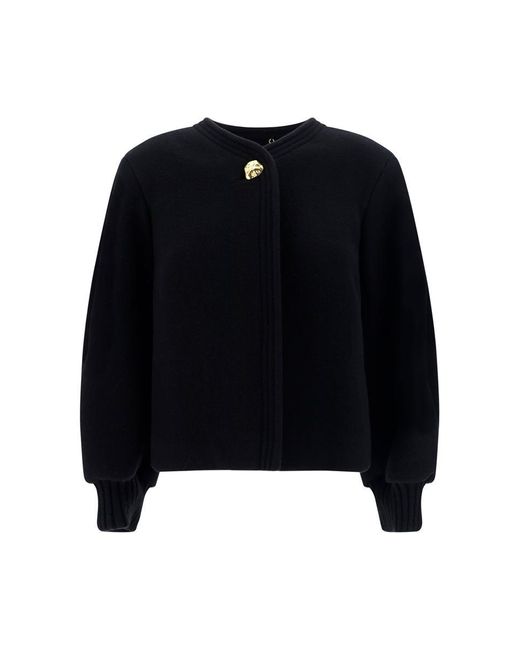 Chloé Black Embellished Wool-blend Jacket