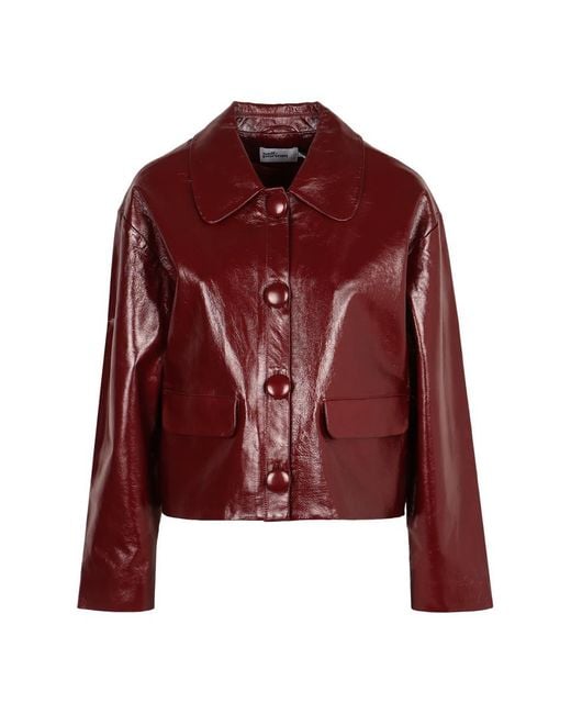 Self-Portrait Red Lambskin Jacket