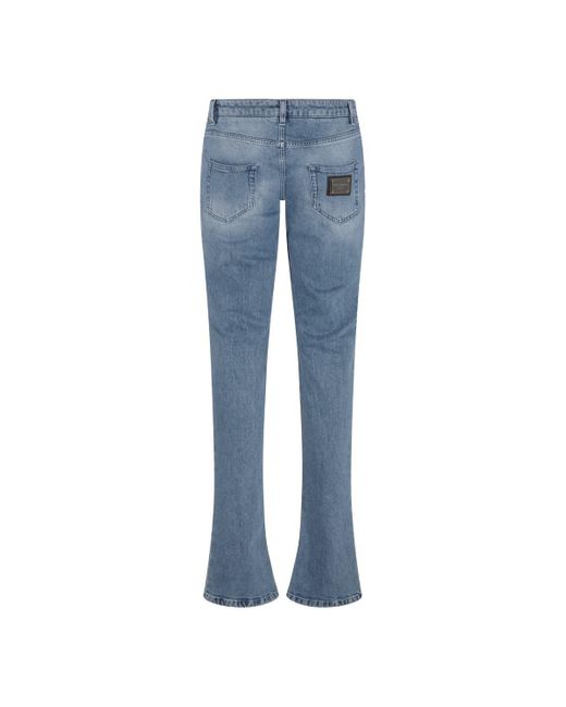 Dolce & Gabbana Blue Light Cotton Blend Jeans