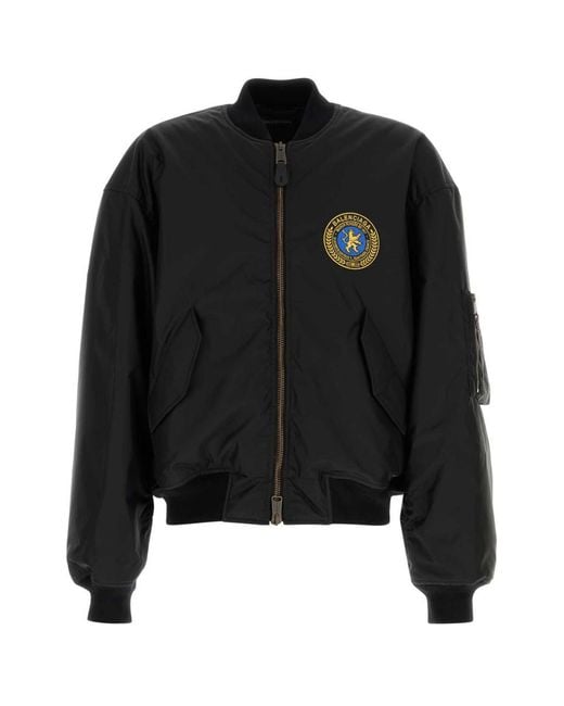 Balenciaga Black Large Fit Bomber Jaket for men