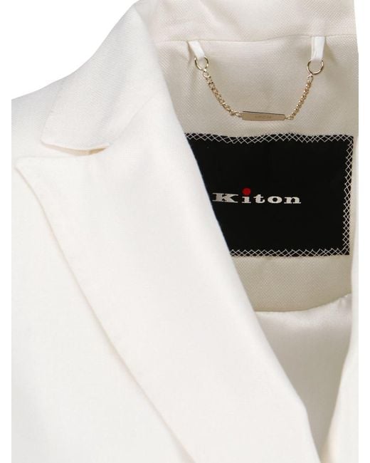 Kiton White Double-breasted Blazer