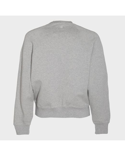 AMI Gray Cotton Sweatshirt