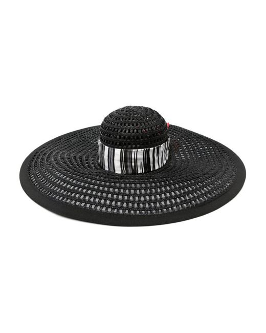 Missoni Black Scarf-detail Interwoven Sun Hat
