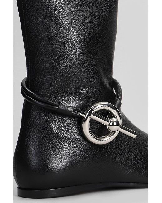 OTTANGE Black Boot Low Heels Ankle Boots