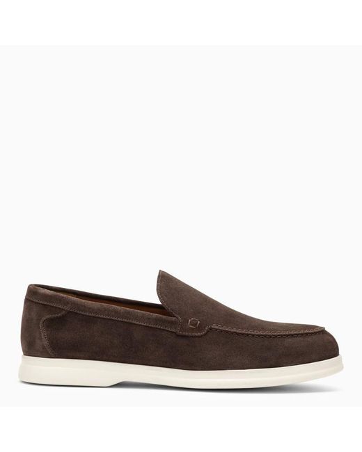 Doucal's Brown Suede Moccasin for men