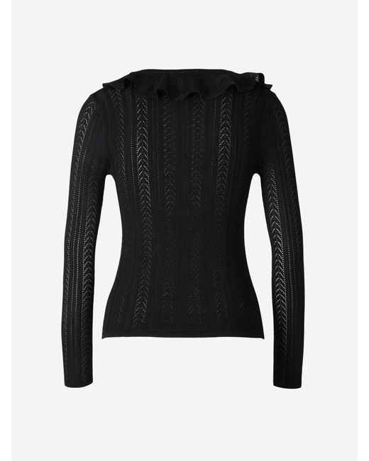 Zimmermann Black Ruffle Knitted Sweater
