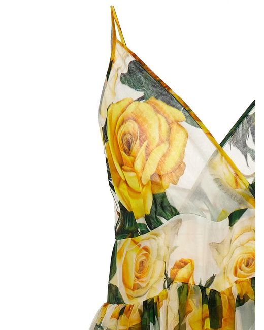 Dolce & Gabbana Metallic 'Rose Gialle' Dress