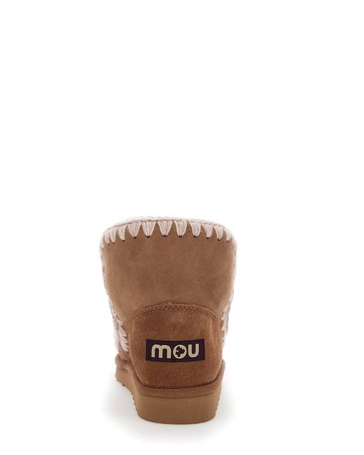 Mou Brown 'Eskimo' Boots With Rear Logo Patch