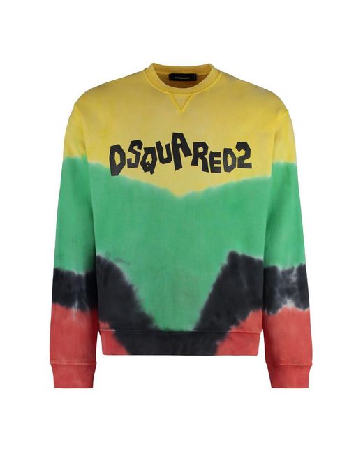 DSquared² Green Cotton Crew-neck Sweatshirt for men