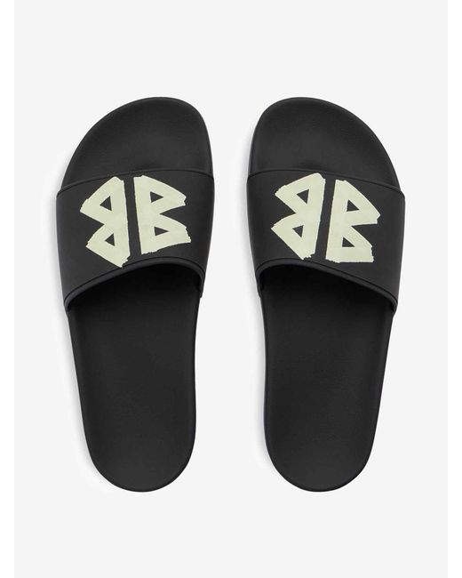 Balenciaga White Slide Logo Flip Flops for men