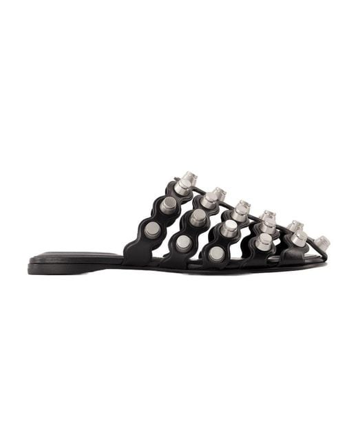 Alexander Wang Black Rexa Cage Slide Flat Shoes