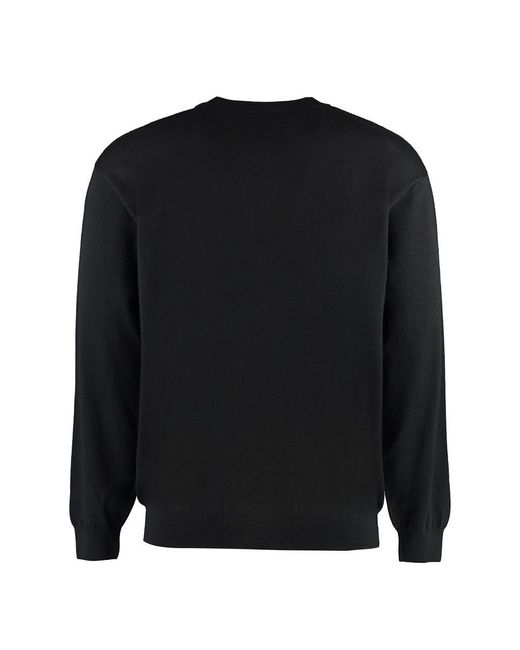 Moschino Black Wool Crew-Neck Sweater for men