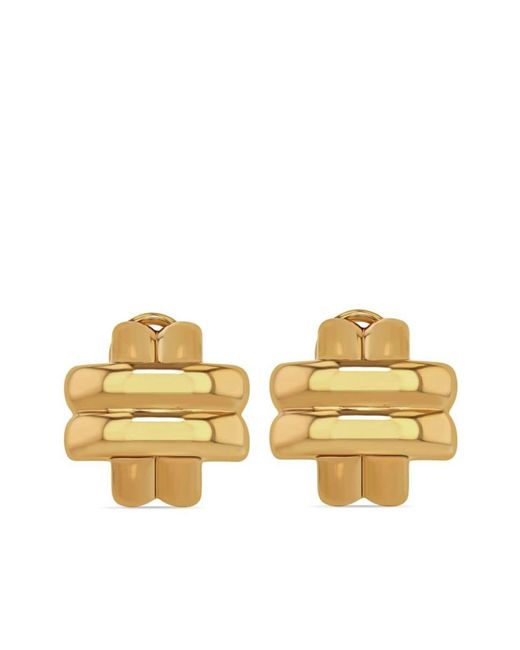 Anine Bing Metallic 14kt Gold-plated Double Cross Earrings