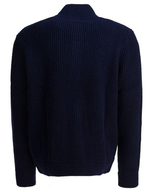 Polo Ralph Lauren Blue Mock Neck Cardigan for men