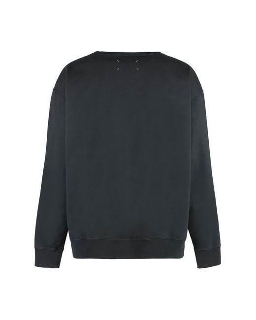 Maison Margiela Black Cotton Crew-neck Sweatshirt for men
