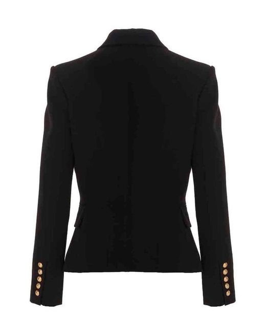 Balmain Black Double-Breasted Wool Jacket