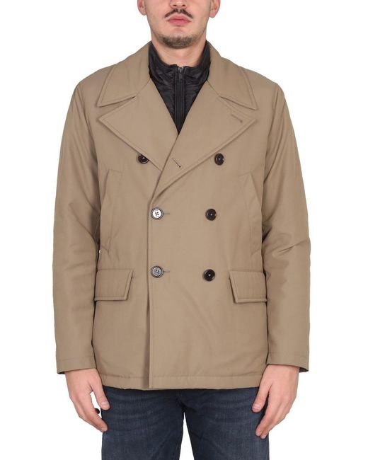 Fay Natural "peacot Double Front" Coat for men