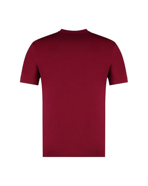 Giorgio Armani Red Viscose Crew-Neck T-Shirt for men