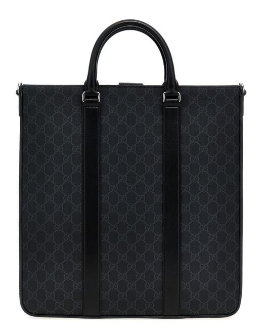 Gucci Black 'Gg' Medium Shopper for men