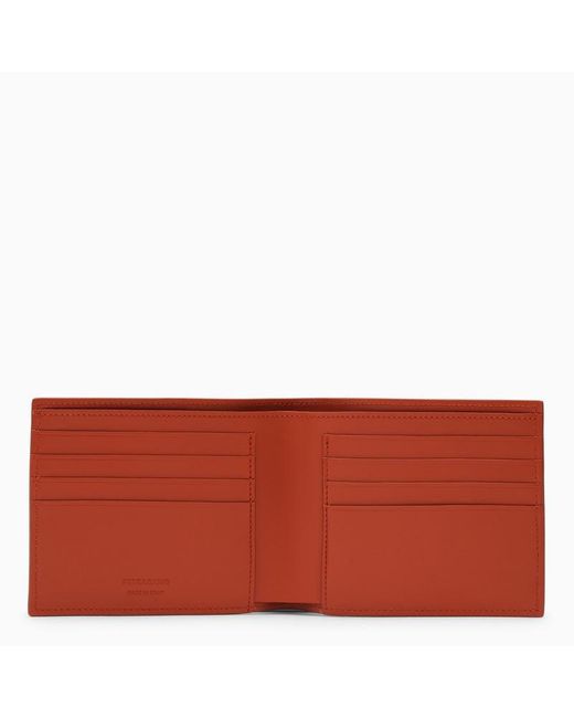 Ferragamo Terracotta Coloured Leather Wallet With Logo for men