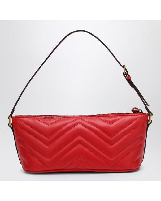 Gucci Red Gg Marmont Small Shoulder Bag