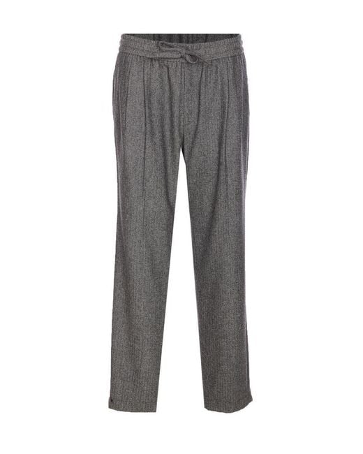 Dolce & Gabbana Gray Dolce&Gabbana Wool Jogging Pants for men