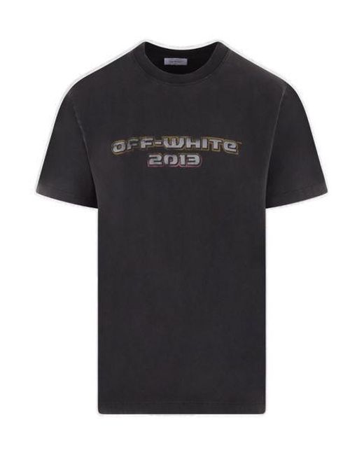 Off-White c/o Virgil Abloh Black Logo Printed Cotton T Shirt for men