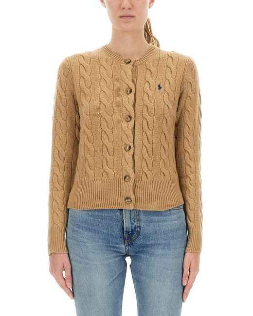 Polo Ralph Lauren Blue Cable-Knit Cardigan