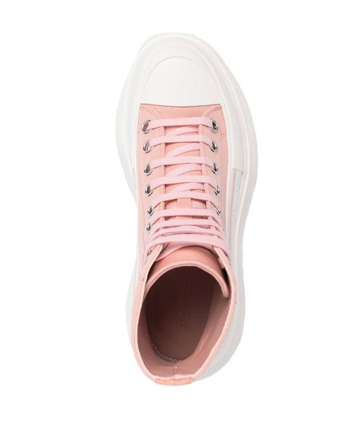 Alexander McQueen Pink Tread Slick Ankle Boots