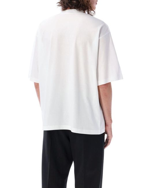 Marni White Boxy T-shirt Logo for men