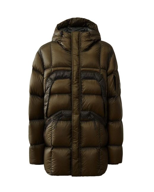 C P Company Brown Polyamide Hooded Parka Coat for men