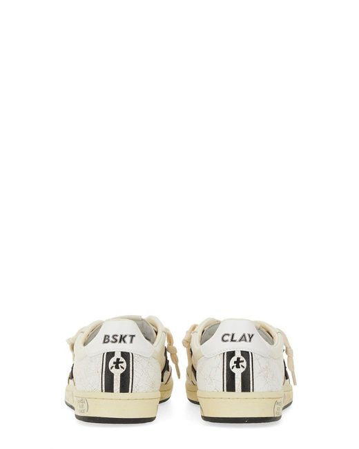Premiata White "Bskt Clay" Sneaker for men