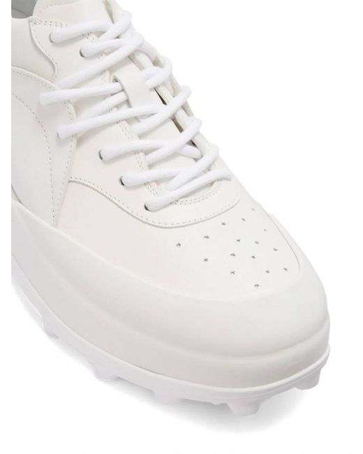 Jil Sander White Orb Leather Sneakers for men