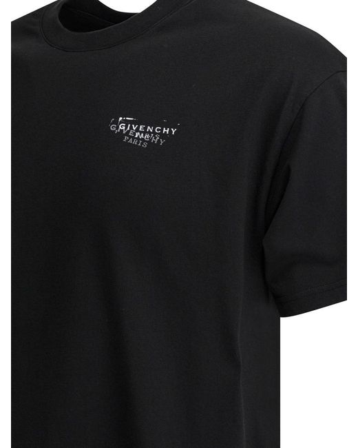Givenchy Black Cotton T-Shirt With Logo for men