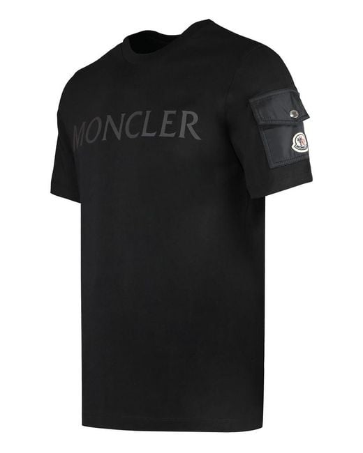 Moncler Black Logo Print T-shirt for men