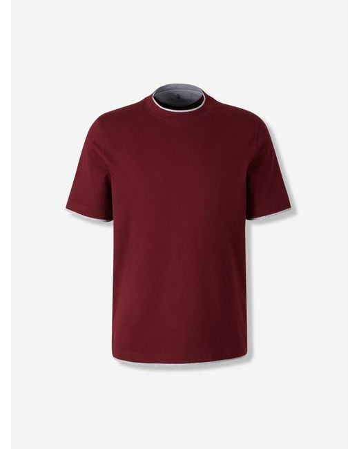 Brunello Cucinelli Red Luxury T-shirt for men