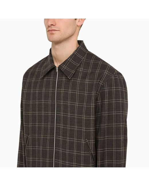 Our Legacy Black Blend Checked Zipped Jacket for men