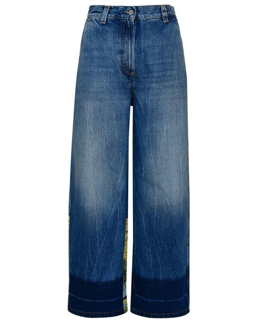 Palm Angels Blue Cotton Jeans
