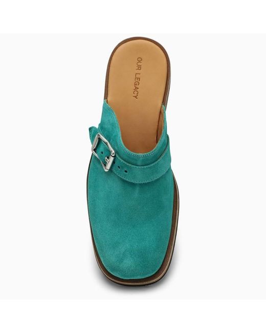 Our Legacy Emerald Suede Sabot in Blue for Men | Lyst